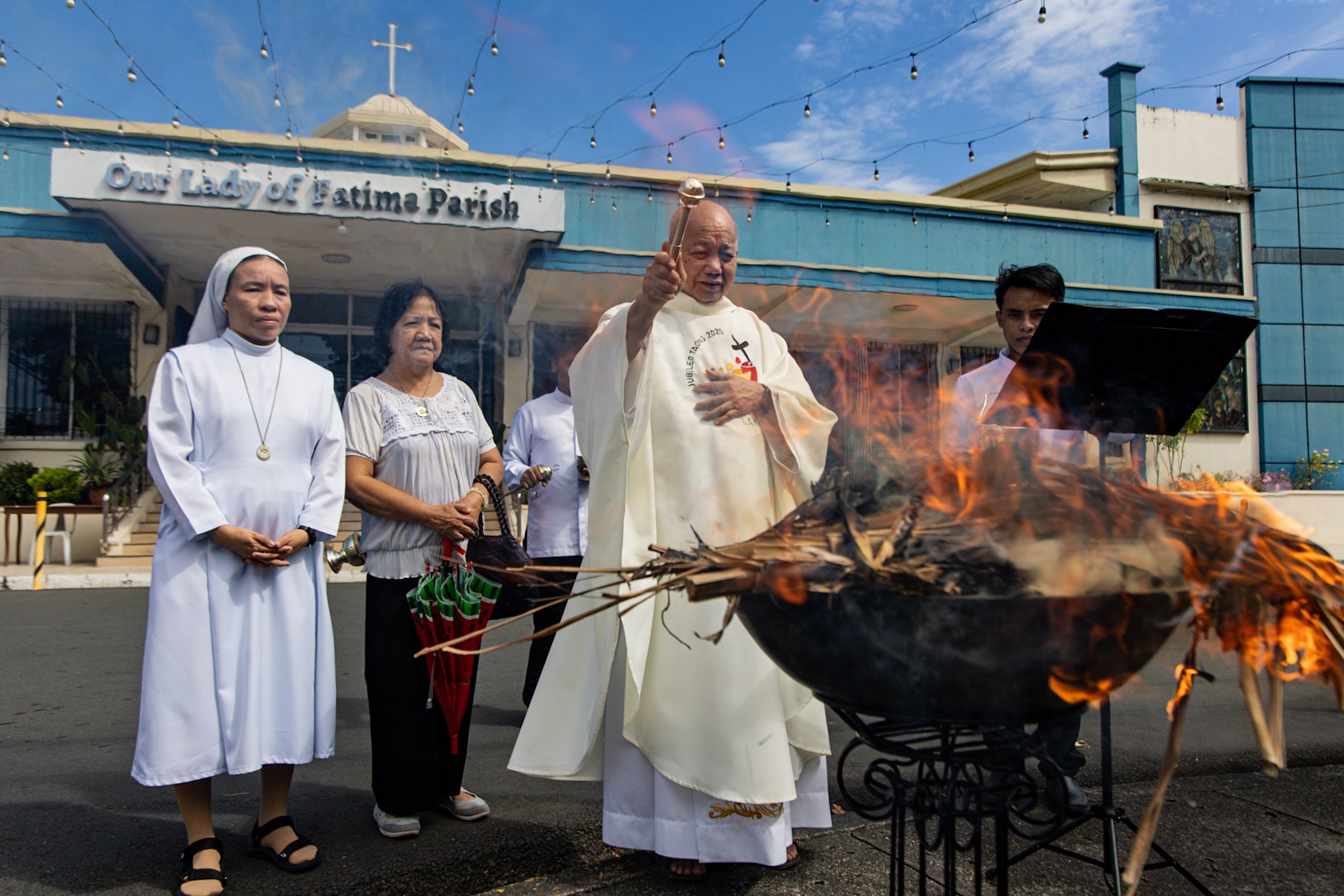Burning of dried palm fronds ahead of Ash Wednesday