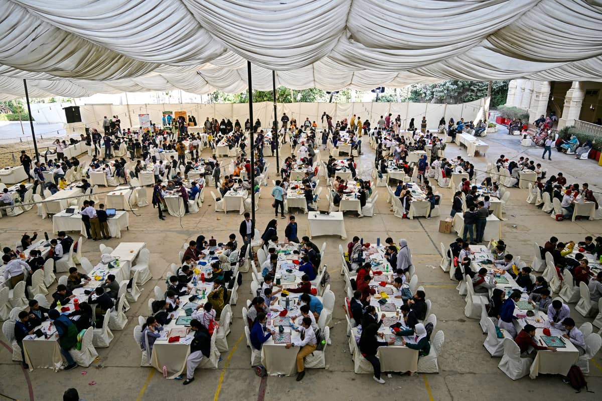 Students showcase their wordplay skills at an inter-school Scrabble championship hosted by the Pakistan Scrabble Association (PSA) at Bai Virbaiji Soparivala (BVS) Parsi school in Karachi. The game, once seen as old-fashioned, has gained a devoted youth following in Pakistan, producing multiple world champions since 2006.
