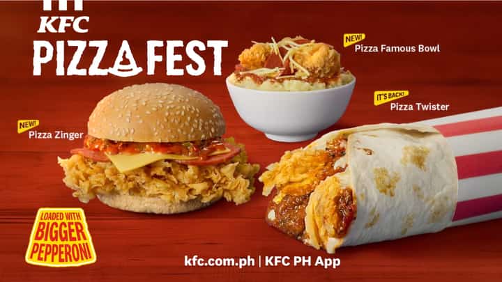 KFC Pizza Twister is back along with new twists KFC Pizza Zinger and KFC Pizza Famous Bowl.