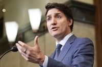 Prime Minister Justin Trudeau holds a news conference on imposed US tariffs in Ottawa on Tuesday, March 4, 2025.