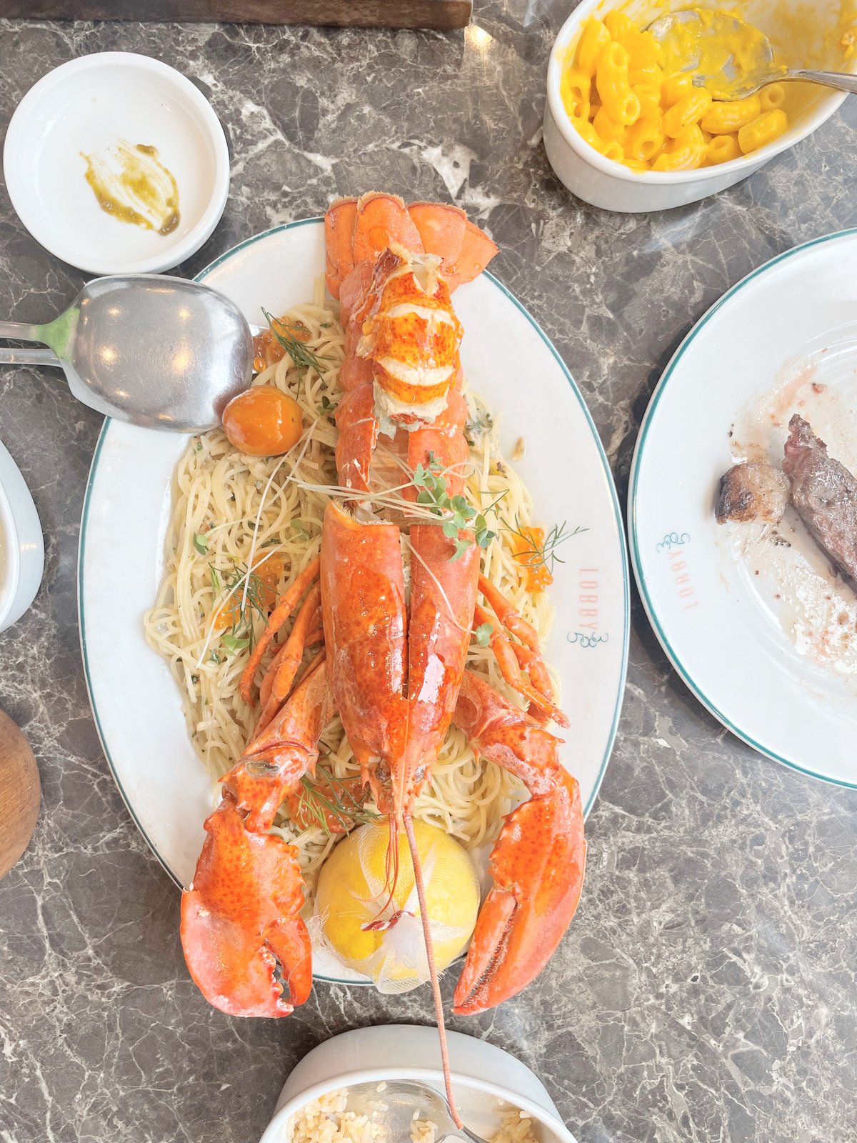 Lobby 385 menu teaser: Bright and citrusy Lobster Capellini.