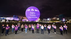 SM MOA Globe glows purple in powerful call for gender equality