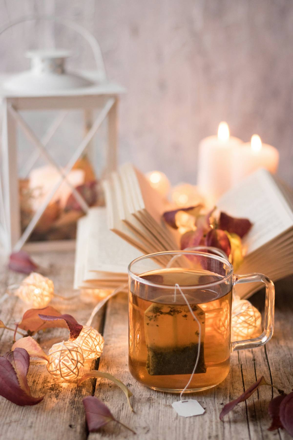 Take a sip of hot tea.