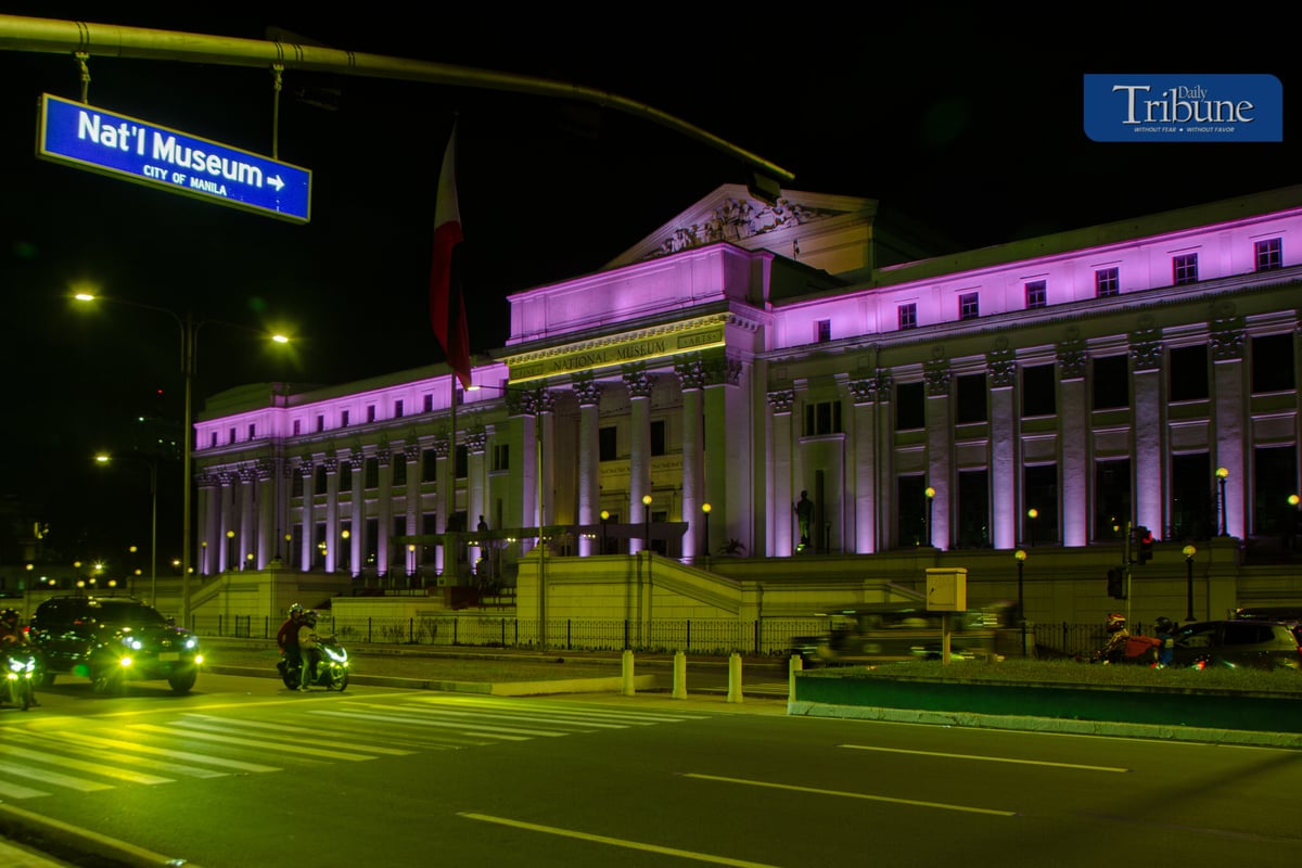 The iconic building of the National Museum of Fine Arts turns purple as it joins the nation in celebrating International Women's Day on 8 March.