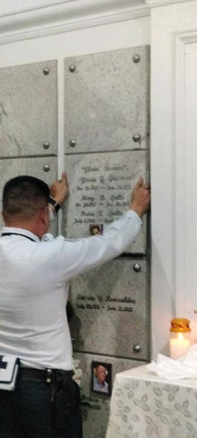 A crypt security seals Gloria’s ossuar.