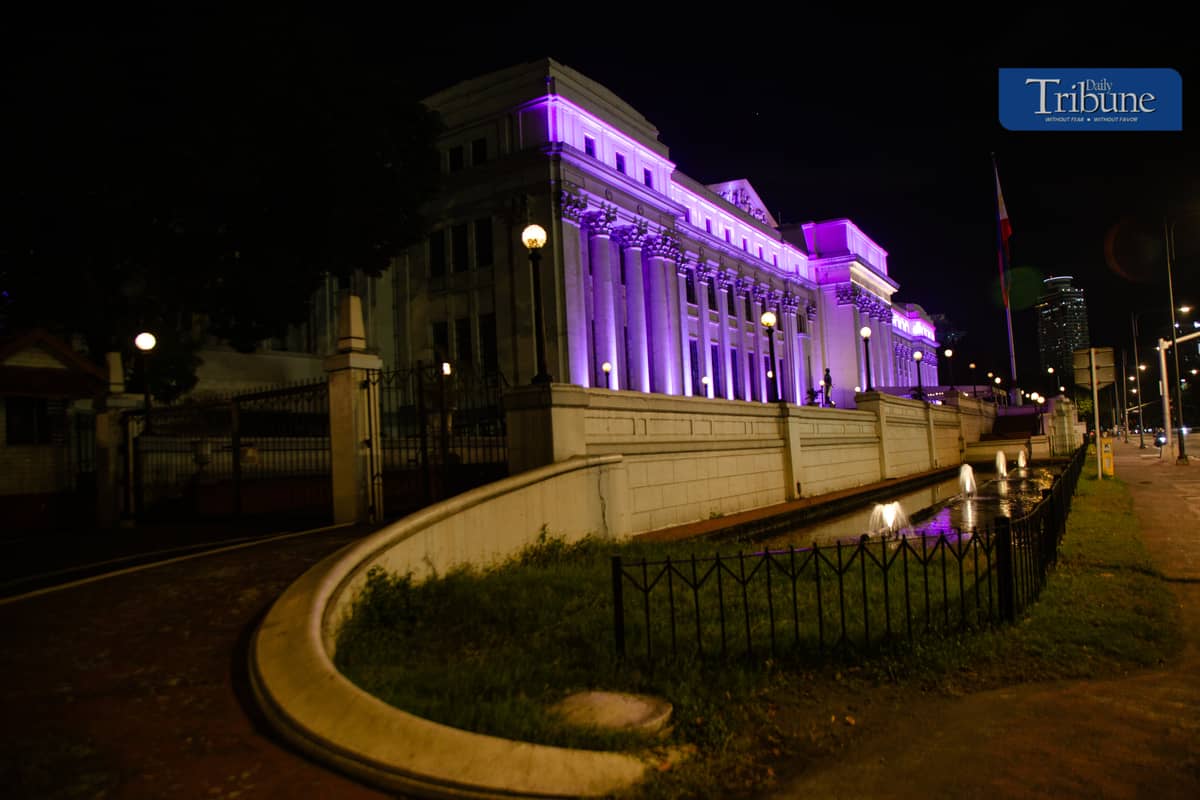 The iconic building of the National Museum of Fine Arts turns purple as it joins the nation in celebrating International Women's Day on 8 March.