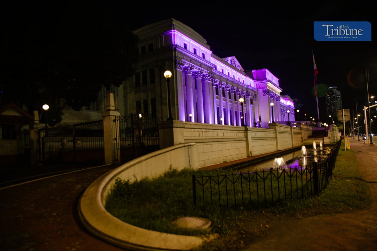 The iconic building of the National Museum of Fine Arts turns purple as it joins the nation in celebrating International Women's Day on 8 March.