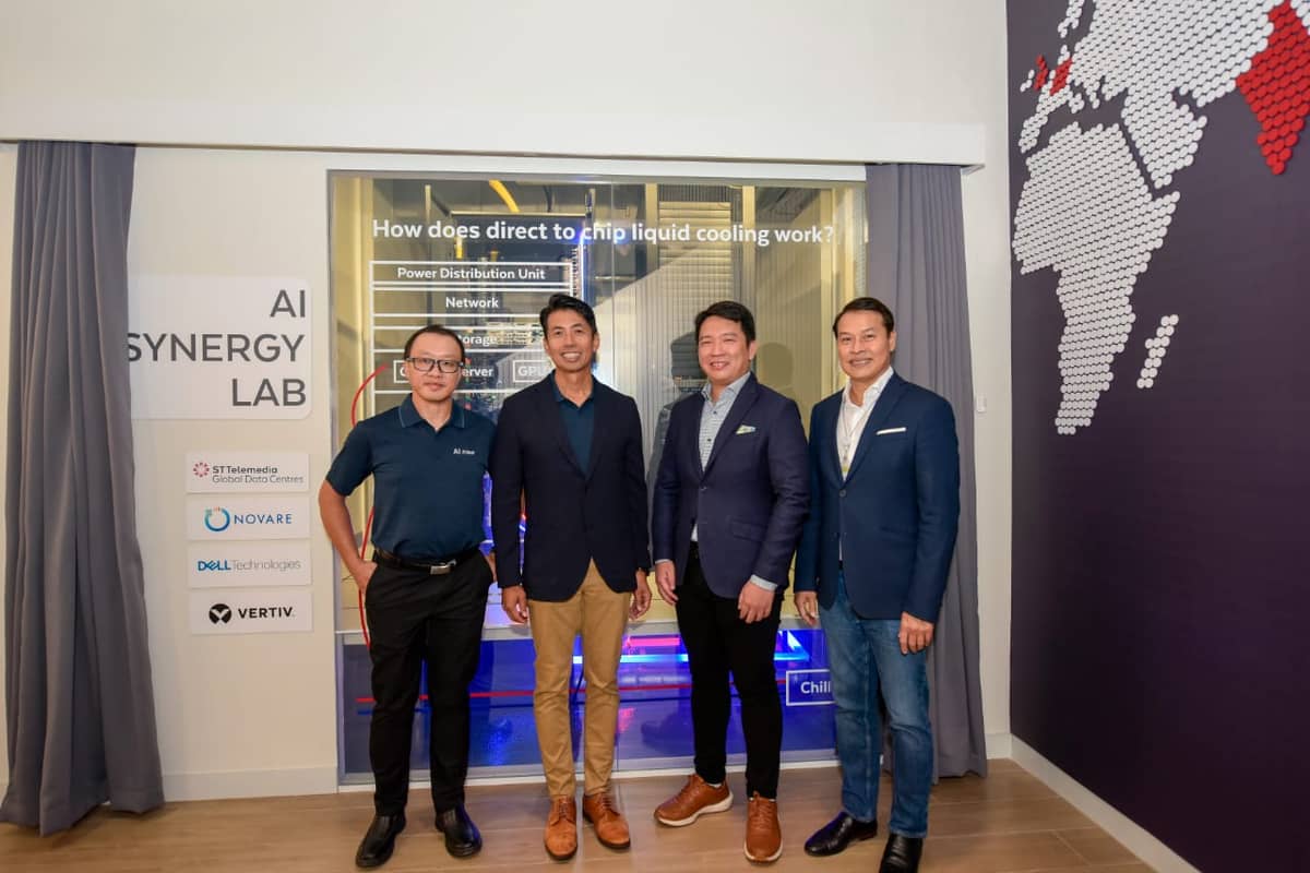 (From left to right) Senior Director for Global and Regional Key Accounts,Danny Wong, President and CEO of STT GDC Philippines, Carlo Malana, the CTO and Co-founder of Novare, William Emmanuel S. Yu, and the Country General Manager of Dell Technologies in the Philippines, Ronnie Latinazo,