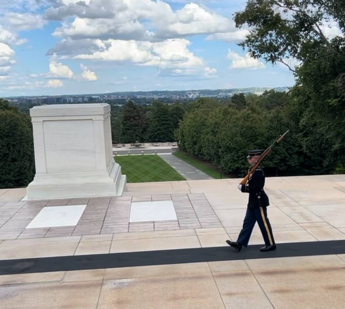 The Changing of the Guard Ceremony at The Tomb of the Unknown Soldier.