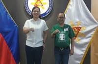 Ranque with Vice President Sara Duterte during a courtesy call at the OVP office in Mandaluyong City.