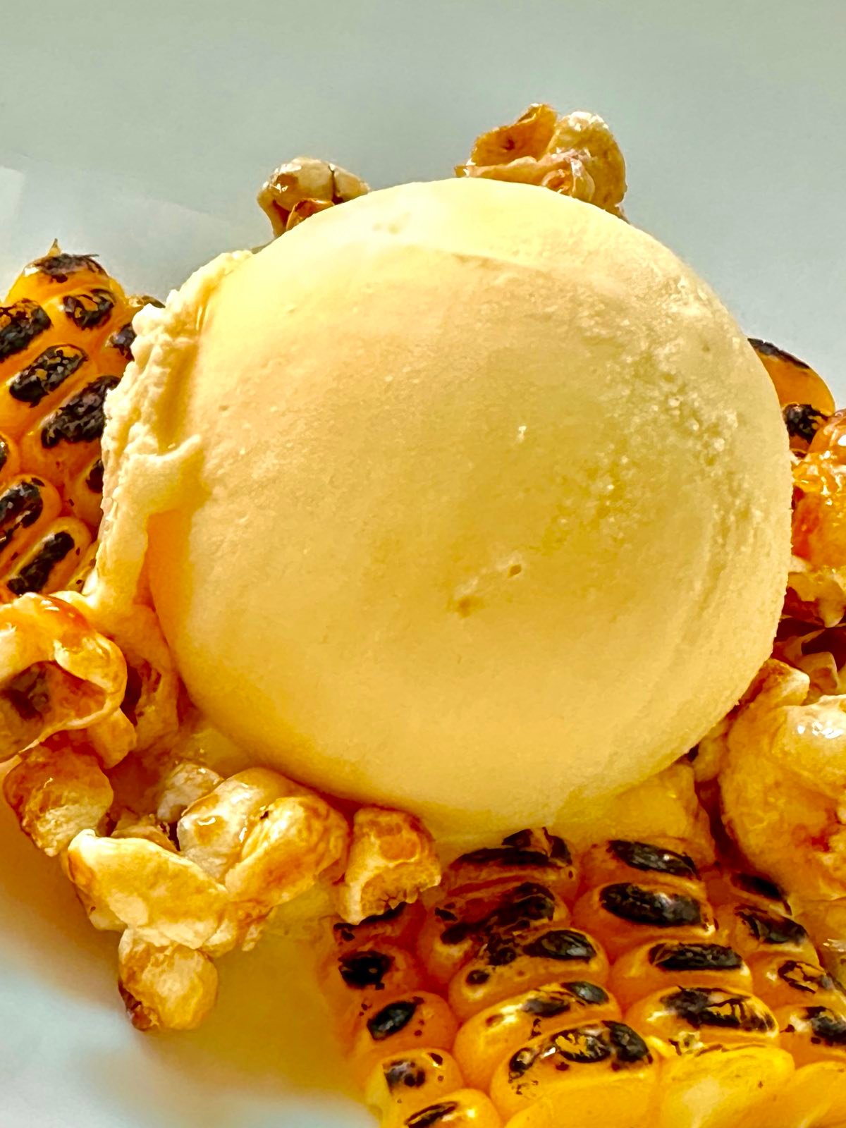 Sweet corn, caramel, popcorn, ice cream.