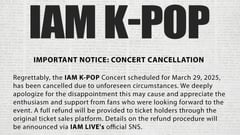 IAM K-Pop concert on 29 March canceled; full refunds guaranteed
