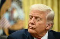 (FILE) Trump caused more disarray on trading floors after announcing Thursday he would delay tariffs on Canadian and Mexican goods