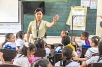 Angelica Moldez, homeroom adviser of Grade 1 students in Senator Benigno Aquino Jr. Elementary School.