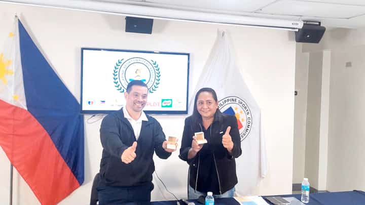 PSC executives Paulo Tatad and Rachel Dumuk express readiness for the staging of the Women in Sports awards at Century Park.