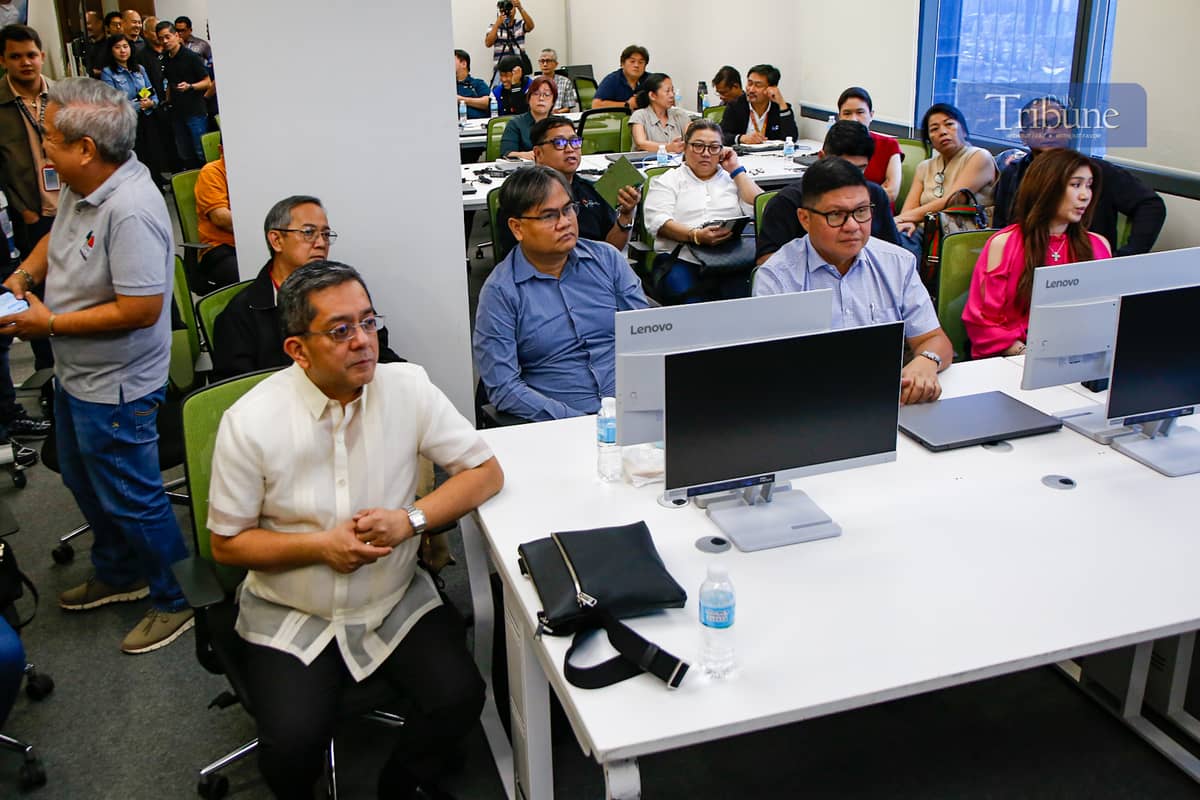 COMELEC Chair George Erwin Garcia conducts a technical walkthrough with representatives from the Parish Pastoral Council for Responsible Voting (PPCRV), National Citizens' Movement for Free Elections (NAMFREL), and the Legal Network for Truthful Elections (LENTE), as well as dominant majority and minority parties, at Data Center 3 in Makati City on 14 March 2025. Technical personnel from the media network also participated in the walkthrough.