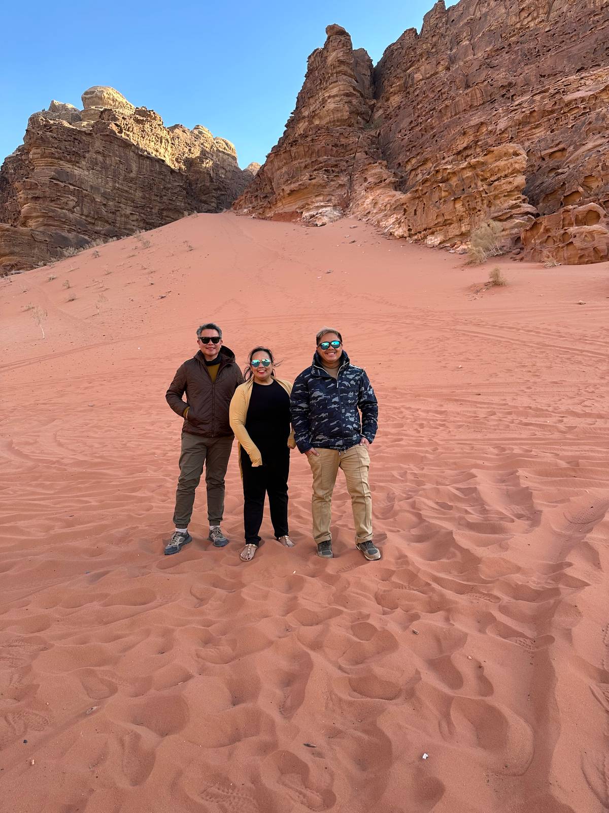 Riding a jeep lets you explore the magic of the Wadi Rum Desert.