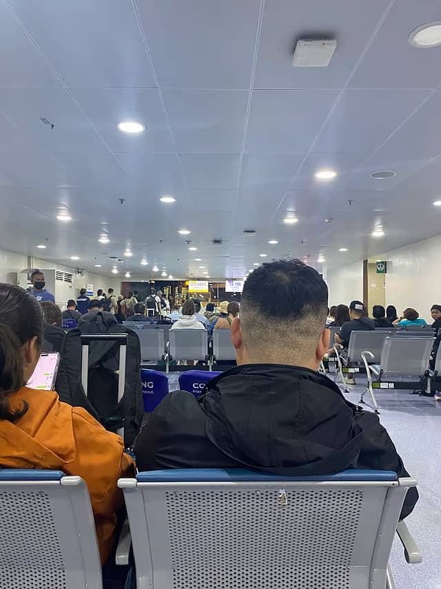 Waiting for the departure.