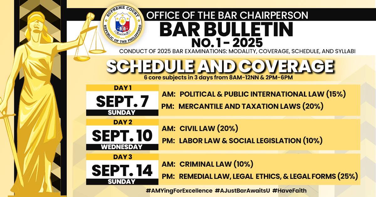 2025 Bar exams listup ends Monday