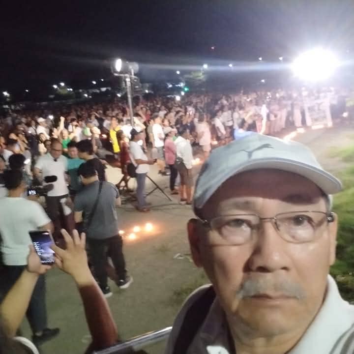 Peiple coming out from their homes in Butuan City on Saturday night to join prayer, candlelight rallies.