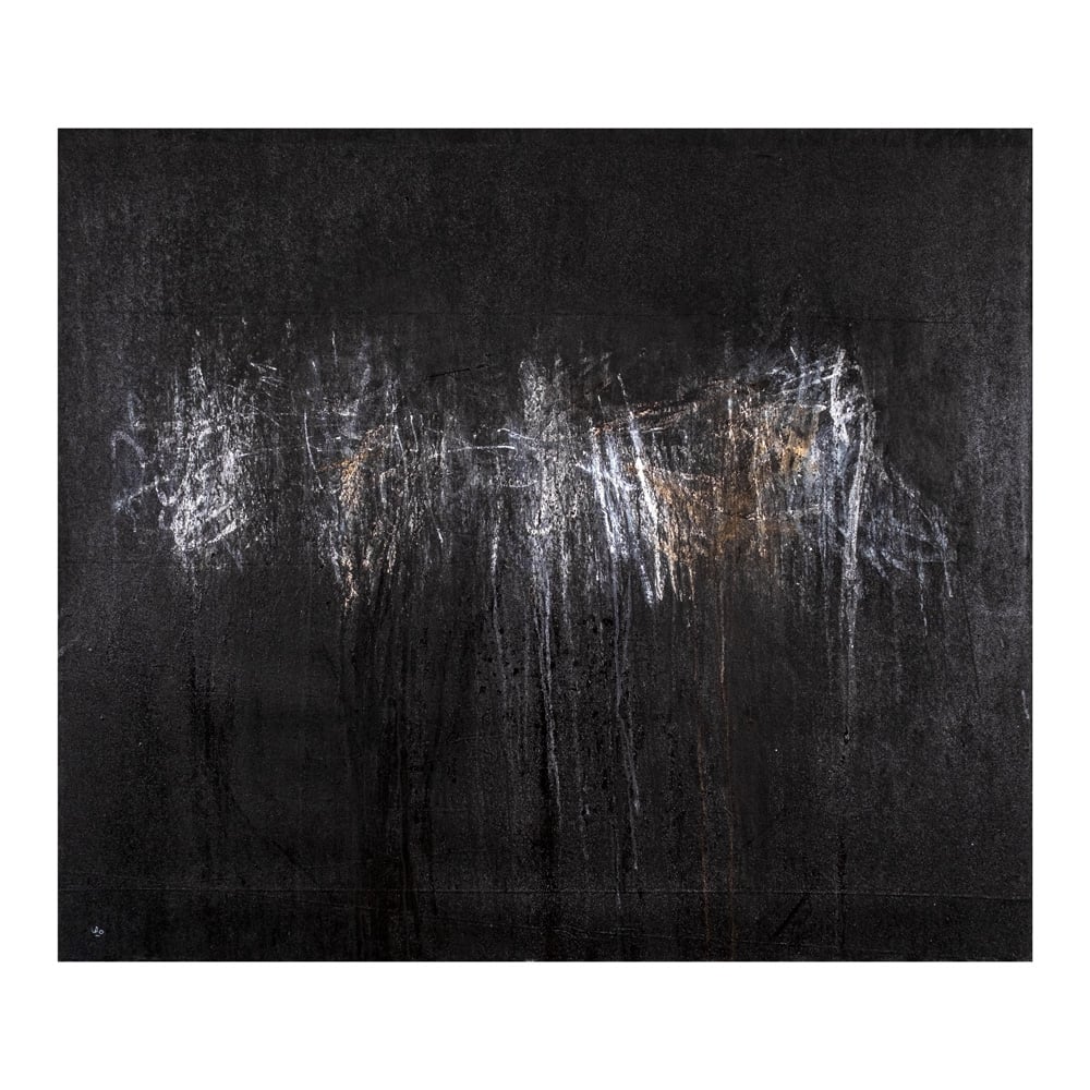 Lao Lianben (b. 1948) Obliteration — signed (lower left) dated 2002 acrylic on canvas — 51” x 60” (130 cm x 152 cm).