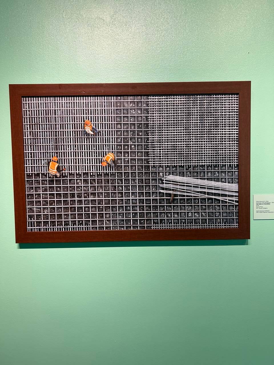 Gyles Maverick O. Abac, University of the Philippines — Diliman. The Grid of Progress, 2018. Second Prize: Oil / Acrylic Category.