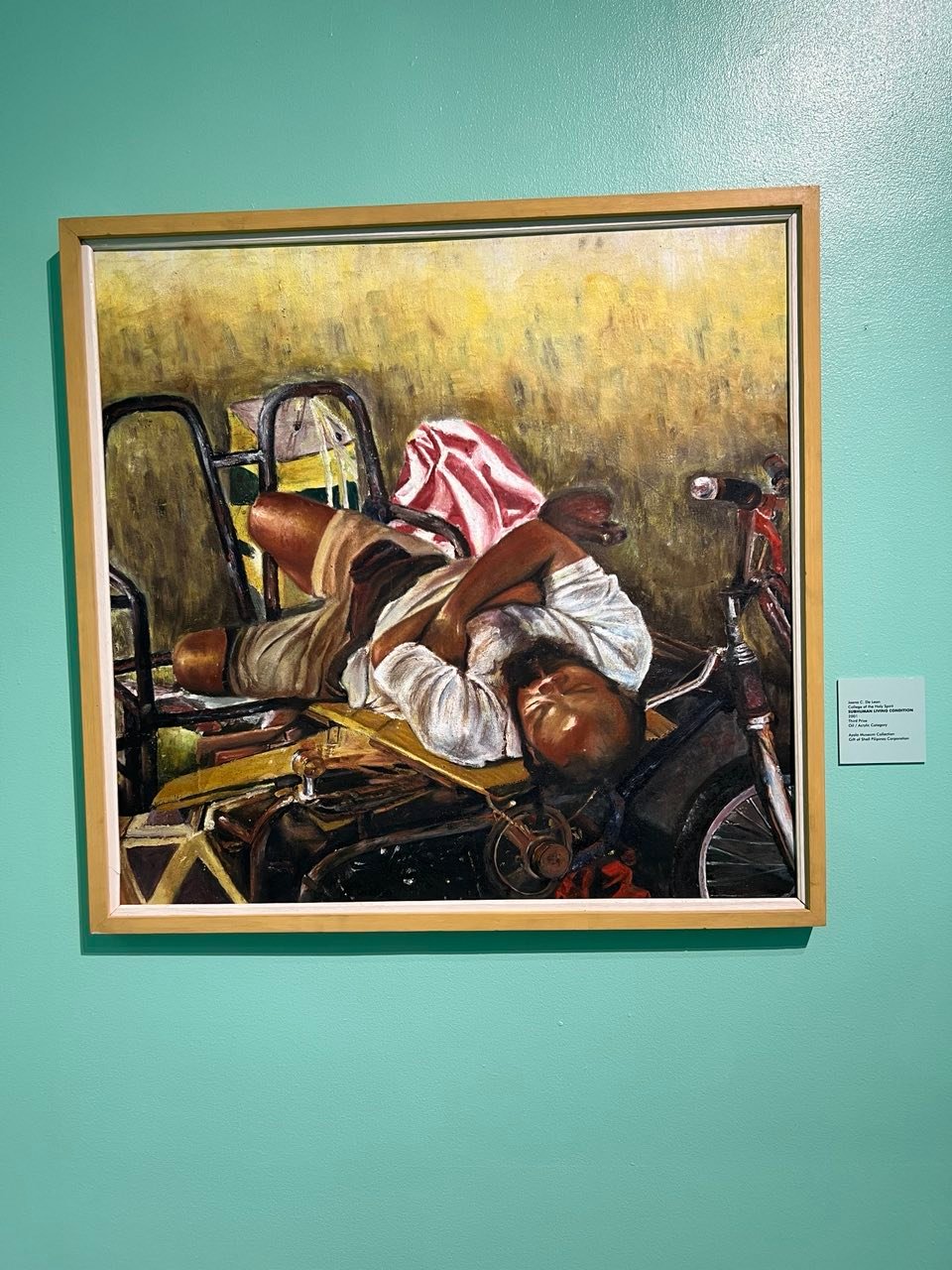 Joana C. De Leon, Collego of the Moly Spirit. Subhuman Living Condition, 2001. Third Prize: Oil / Acrylic Category.