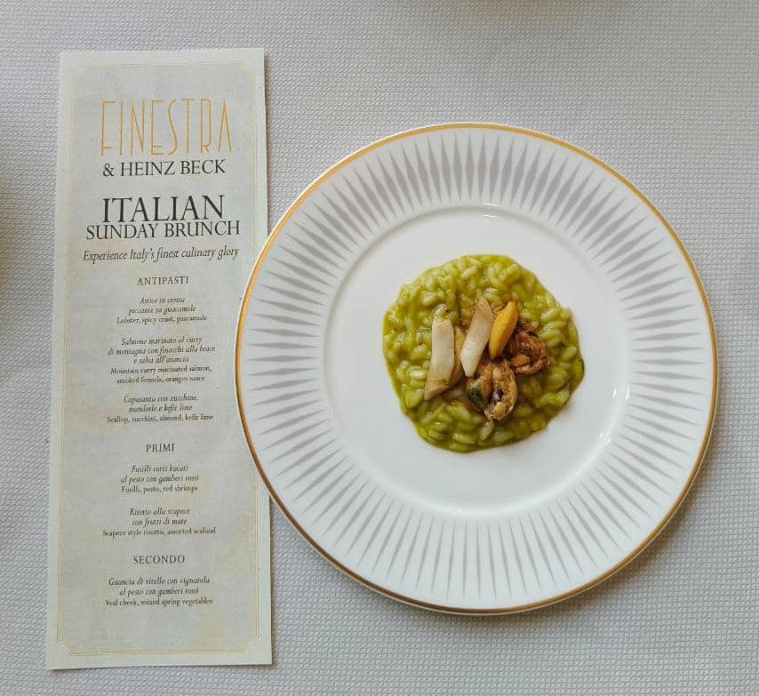 Risotto alla scapece con frutti di madre Scapece style risotto, assorted seafood.
