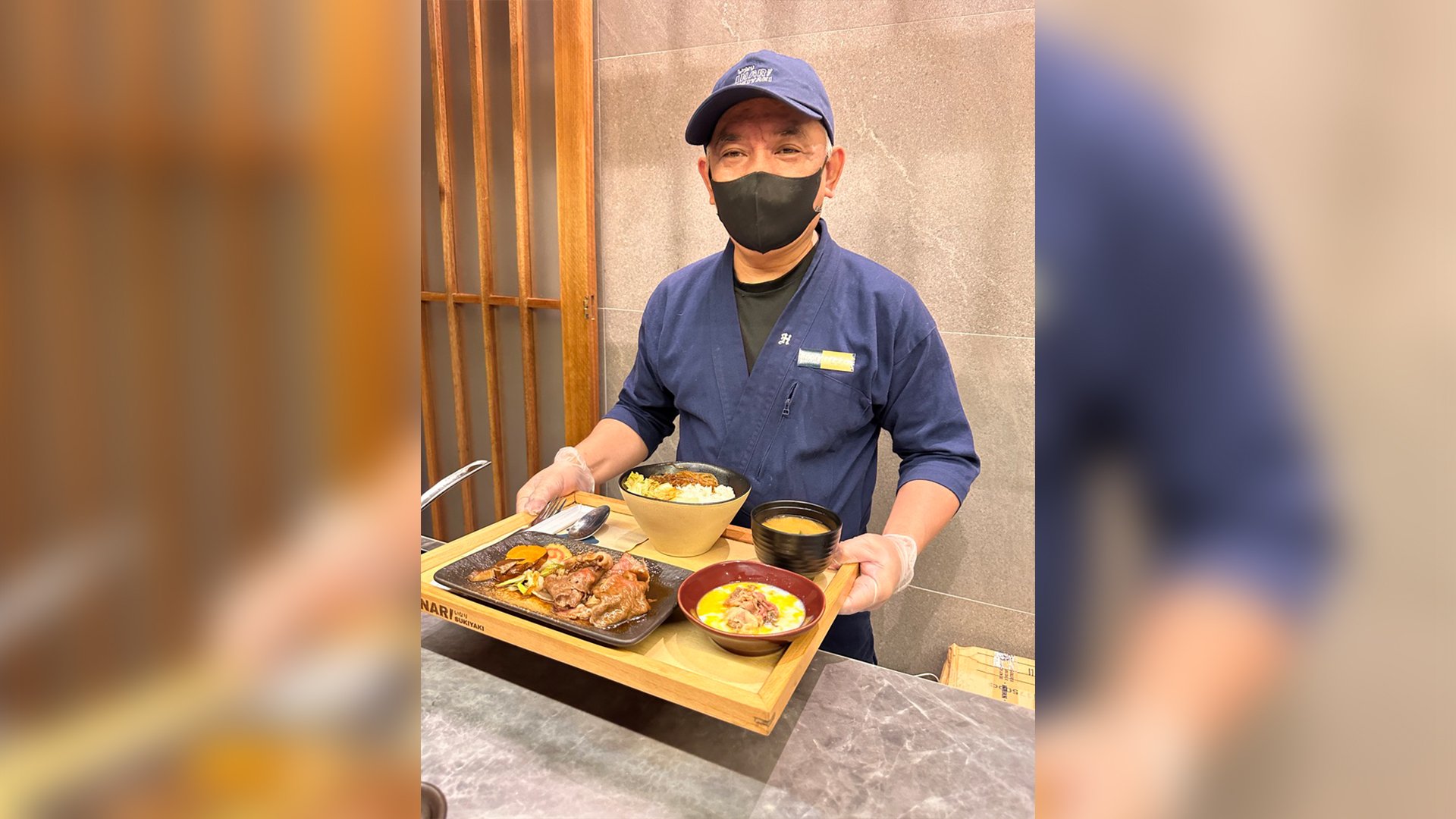 The chef prepares the Kyoto-style Sukiyaki bowl right in front of you.