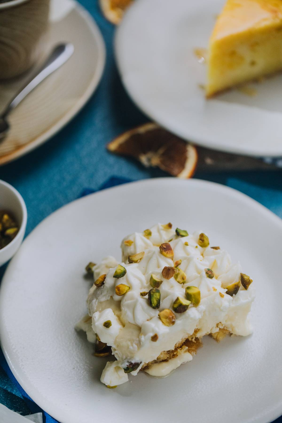 Ekmek is the Greek tiramisu. Kataifi, semolina custard, whipped cream.