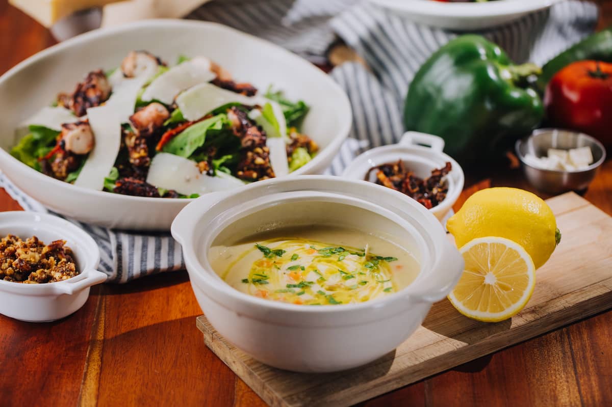 Avgolemono is a comforting lemon chicken rice soup.
