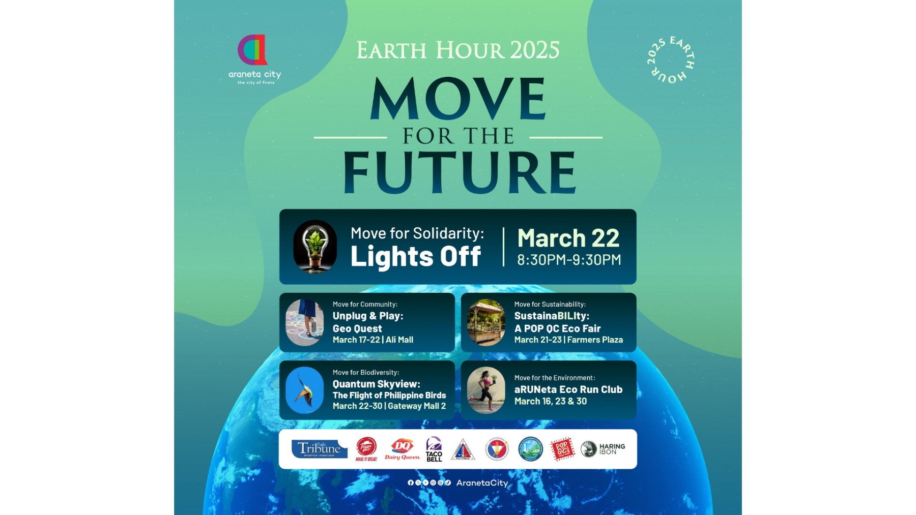Araneta City powers up sustainability efforts for Earth Hour 2025