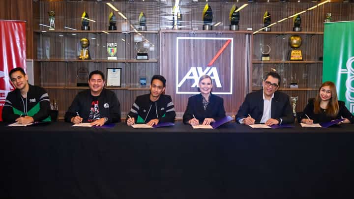 Grab and MOVE IT forge a partnership with AXA Philippines and Philinsure to provide free life insurance to top-performing driver- and rider-partners.
(L-R) Grab Philippines Head of Public Affairs Gio Tingson, MOVE IT General Manager Wayne Jacinto, Grab Philippines Director for Mobility EJ Dela Vega, AXA Southeast Asia and Korea CEO Sally O’Hara, AXA Philippines CEO Ayman Kandil, and Philinsure Vice President for Client Servicing Roxanne Agustin.