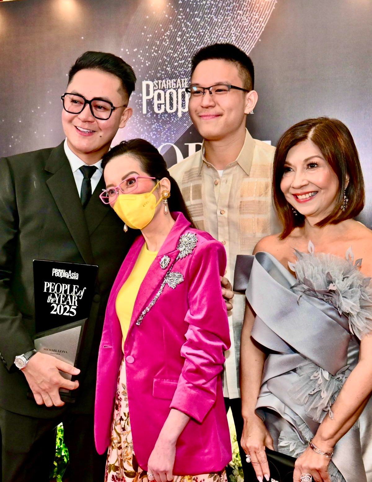 Awardee Designer Michael Leyva, Kris Aquino, Bamby Aquino and Joanne Rae Ramirez.