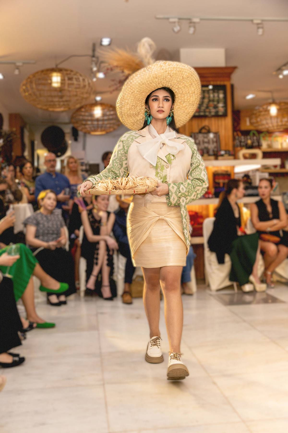 PiÑa cocoon barong blazer with inaul sleeves.