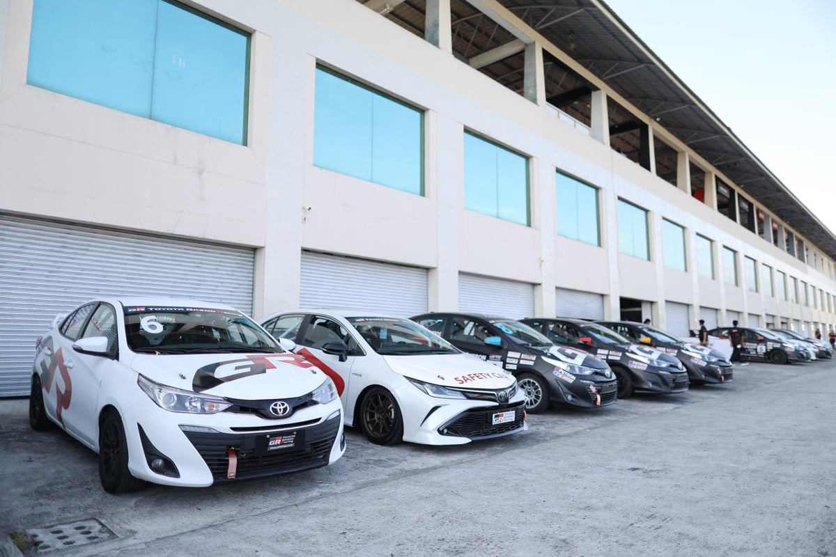 A lineup of track-ready machines awaits eager drivers.