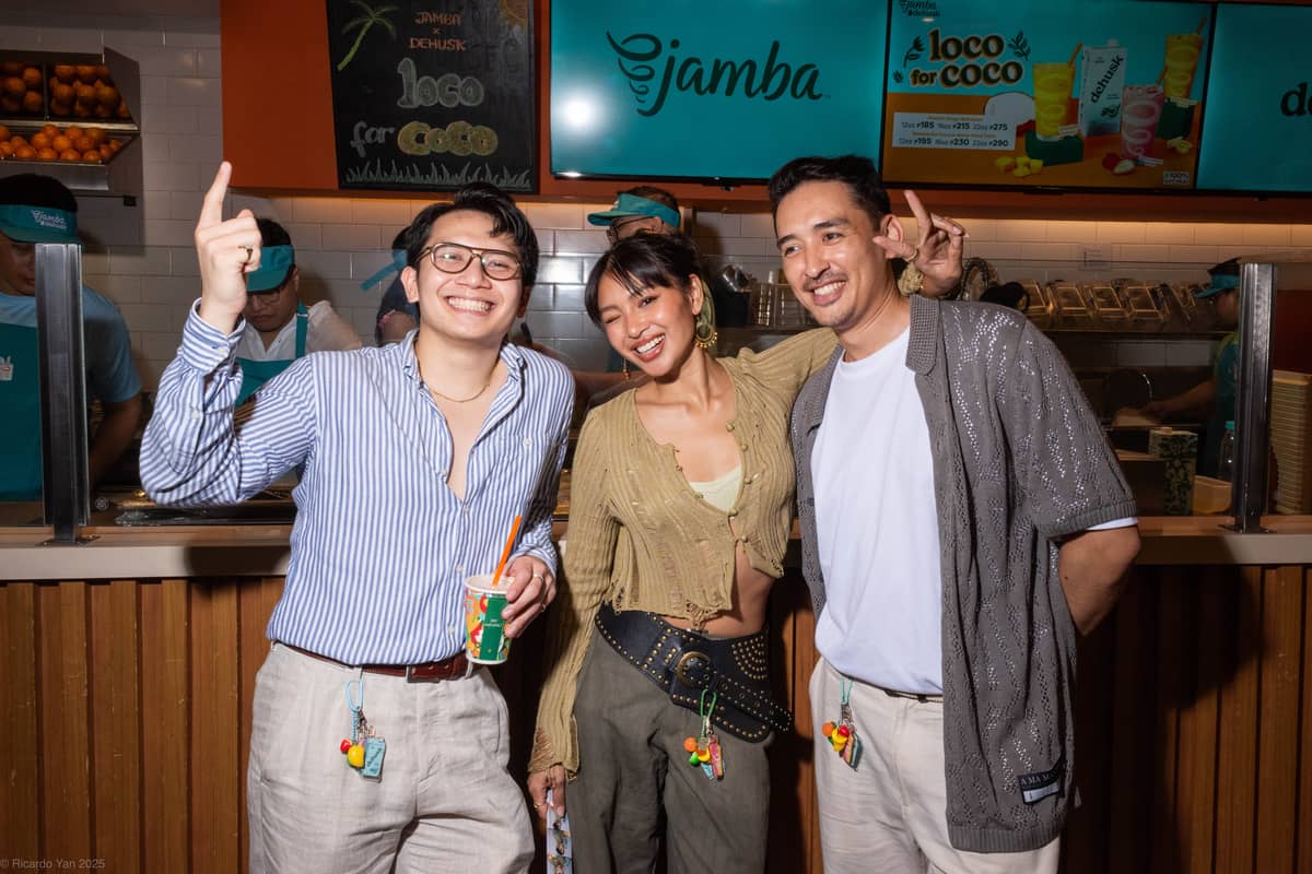 Samuel Tecuala with Dehusk owners Chris Bariou and Nadine Lustre.