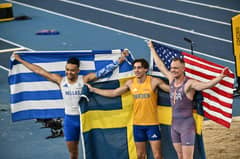 Pole vault king Duplantis sees off Karalis for third world indoor gold