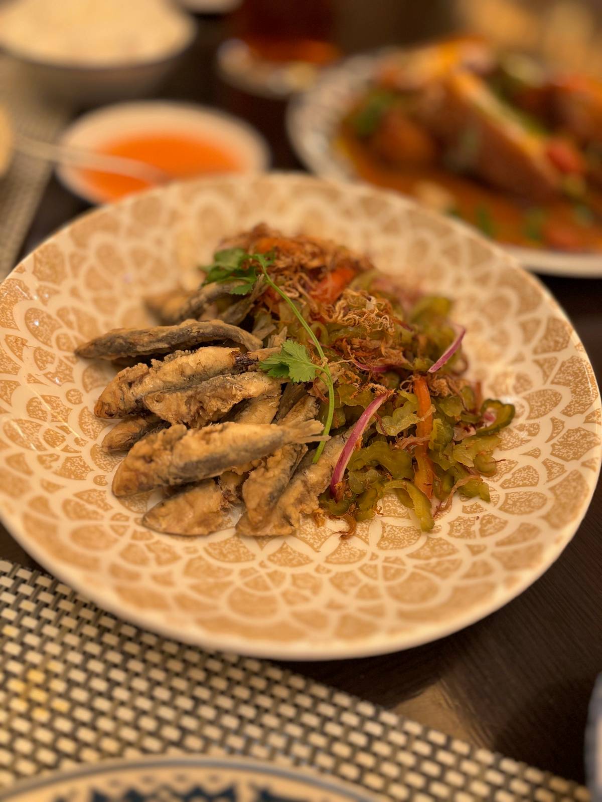 Ampalaya salad with tawilis.