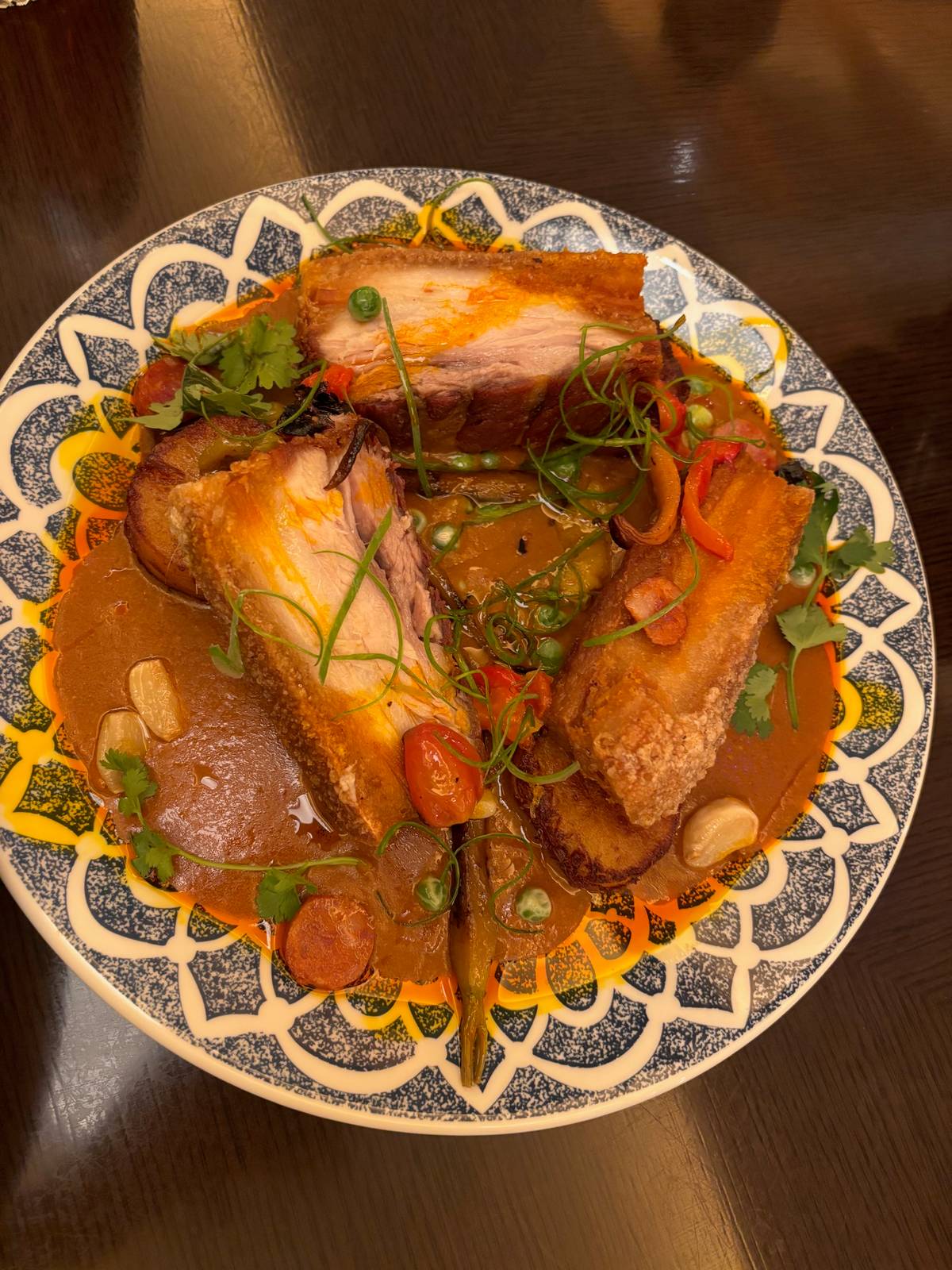 Crispy lechon kawali menudo.