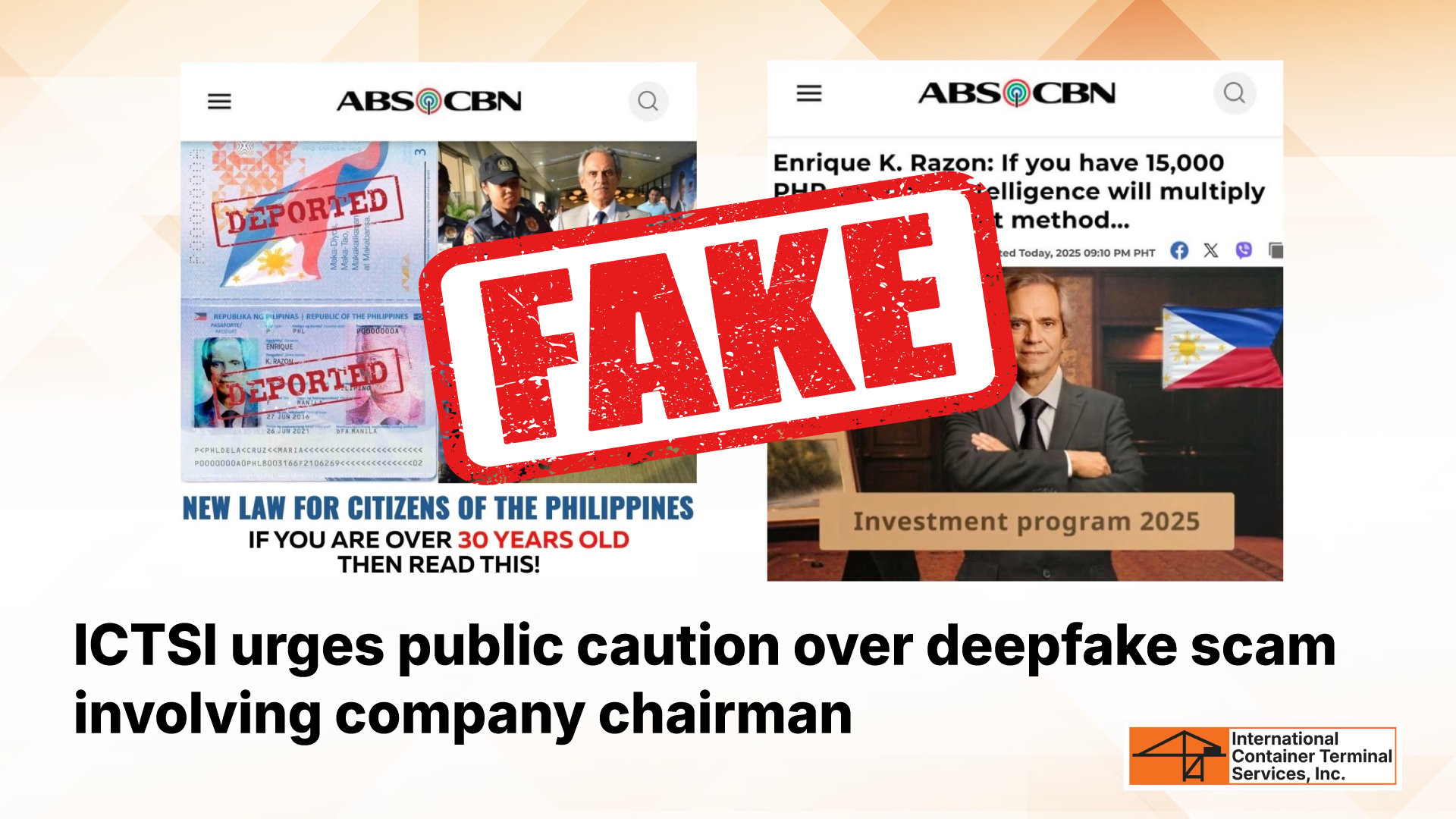 ICTSI: Beware of deepfakes