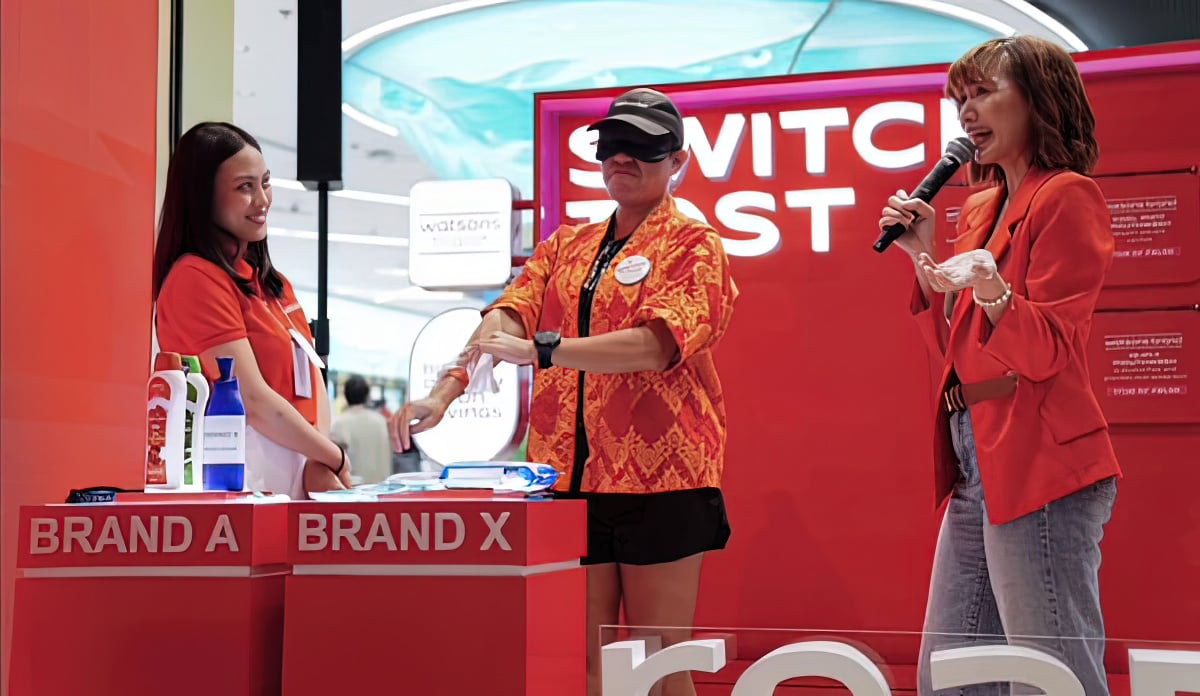 Customers were challenged to a blindfolded comparison of Watsons Brand products as opposed to leading brands.