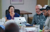 FIRST Lady Liza Araneta-Marcos meets with CineGang Inc. officials in support of the country’s film industry at the CineGang office in Makati City.