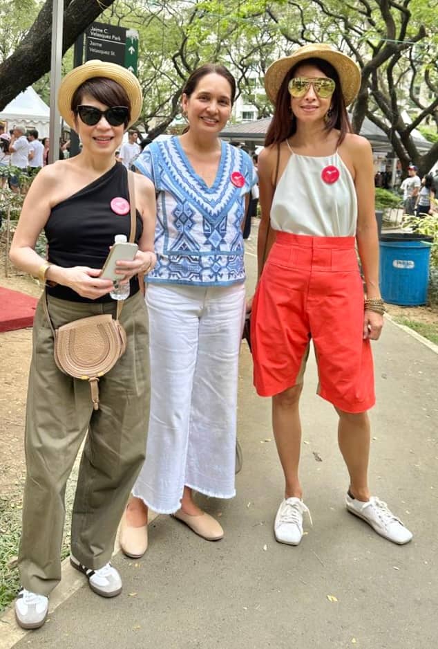 Art in the Park organizers Rhona Macasaet, Lisa Periquet and Trickie Lopa.