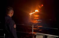 The Philippine Coast Guard (PCG) swiftly responded to a fire incident involving a cargo vessel, MV CASTPHILL XV, in the waters northwest of Limbones Island, Nasugbu, Batangas, today, 30 March 2025. (Photo from PCG)