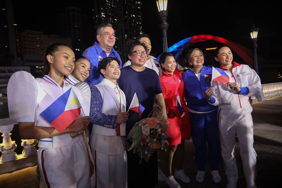 Sheildannah Sabio, Andrea Mae Emperado, Carlos Yulo, chairman Richard Bachmann, Avel Bacudio, Chino Sy Tancotian, Aira Villegas, Representative Bong Coo and Daniela Regie del Pisa.