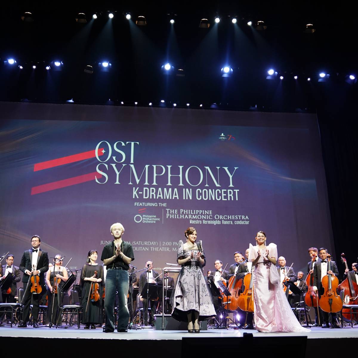 korean singer Gaho, Julie Anne San Jose and Zephanie Dimaranan at the ‘OST Symphony: K-Drama in Concert.’