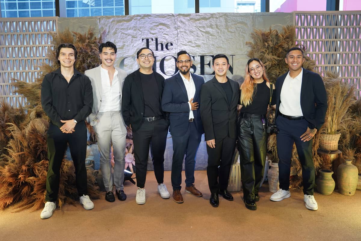 The Chosen Team (L-R) Austin Schultz, Jesus.net, JP Mallo (J Creative), Genesis Alegata (The Chosen), Dr. Ashish Thomas (The Chosen), Justyn Mallo-Reyes (J Creative), Fudge Santos (The Chosen), Tommy Manay (Jesus.net)