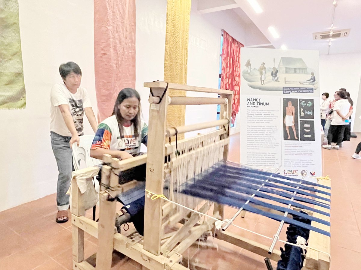 One of the four remaining weavers in Batanes weaves the traditional Ivatan costume at the National Museum of the Philippines-Batanes.