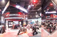 HONDA’s booth draws crowds with its bold new lineup.